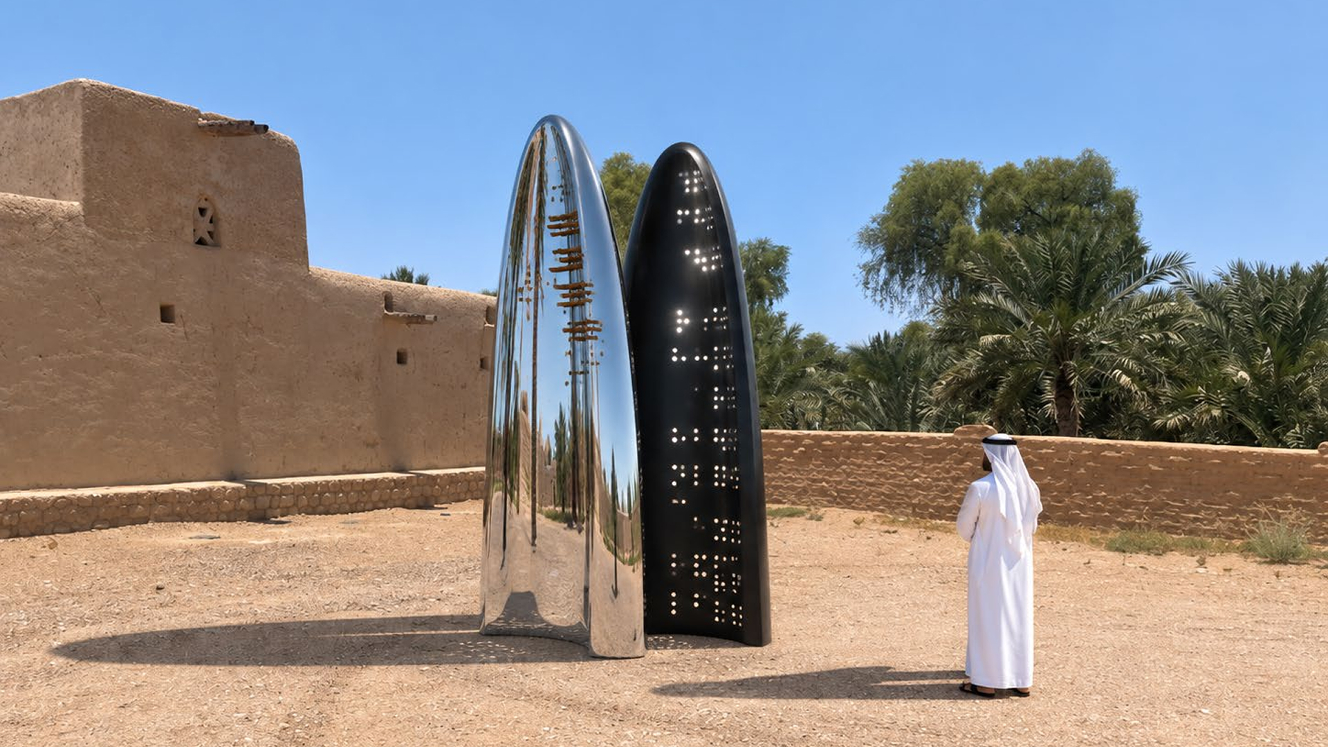 "لستُ الحجر الذي أُلقي في الماء، إنما أنا البذرة التي زُرعت في الحقل" للفنان مبارك بوحشيشي في واحة القطارة